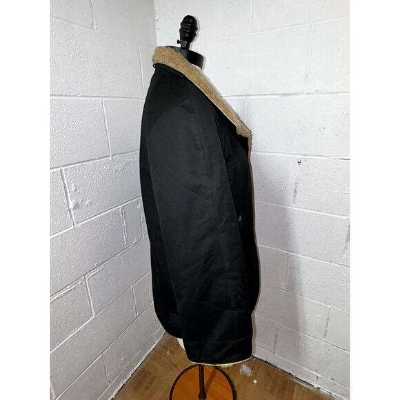 VTG Bonnie Cashin Russ Taylor 8 Barn Coat Jacket Pockets Black Faux Shearling S2 - Picture 2 of 15